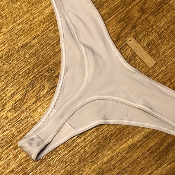 Skims Light Purple Iris Mica Cotton Jersey Dipped Thong Panties Size 4X - Picture 5 of 10
